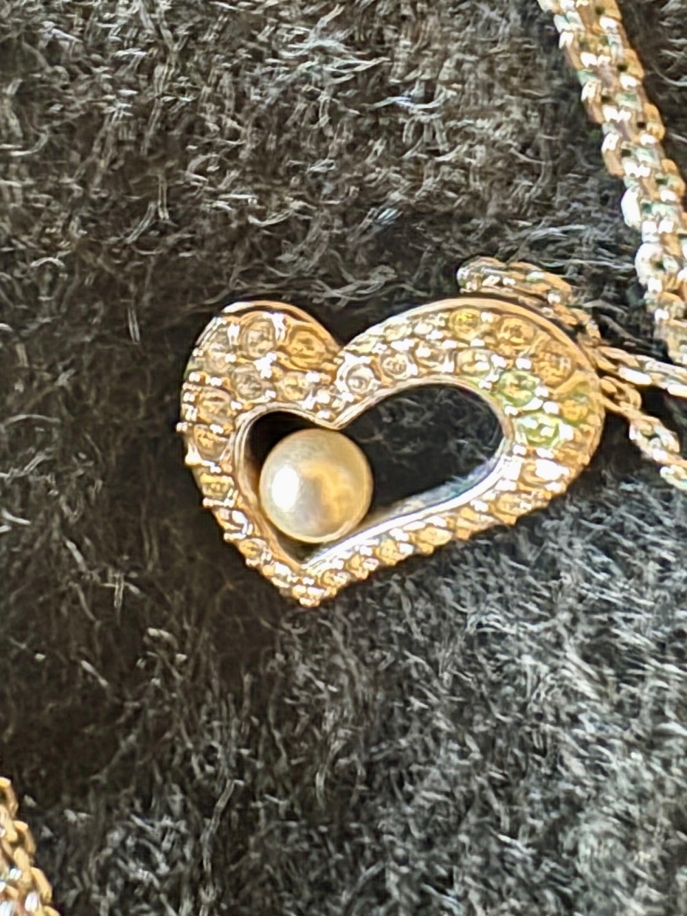 Pearl Silver Heart Pendant Necklace with Pearl Accent